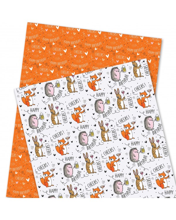 Wrapping Paper - WP4964-HAL001 - Happy Birthday. CHEERS!
